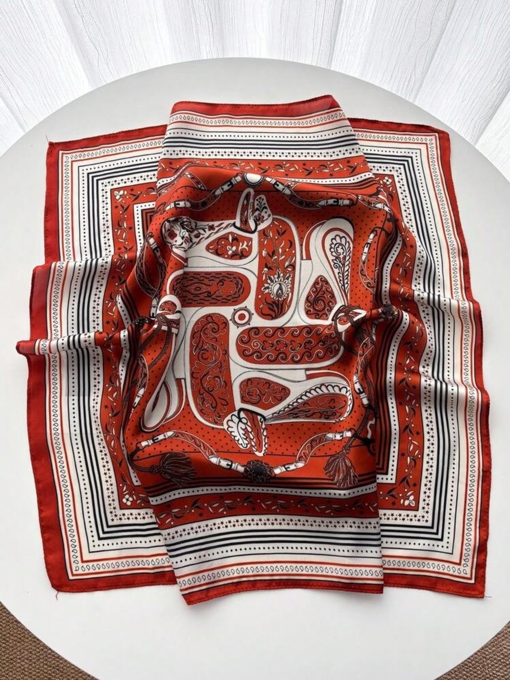 Silk-Feel Square Scarf  Elegant Head Neck Scarf 70*70cm